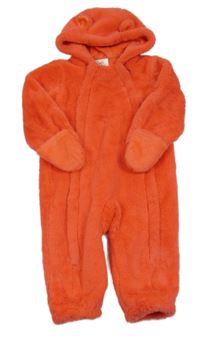 Korálová chlupatá podšitá kombinéza s kapucí Jasper Conran