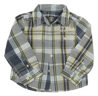 Modro-tmavomodro-zelená kostkovaná košile H&M