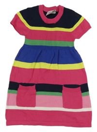 Barevné pruhované pletené šaty Topomini