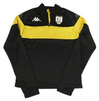 Černá sportovní funkční mikina se žlutým pruhem kappa