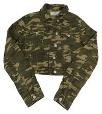 Khaki army crop riflová bunda New Look