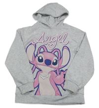 Šedá melírovaná mikina s Angel a kapucí Primark