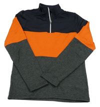 Tmavomodro-oranžovo-šedá sportovní funkční mikina killtec