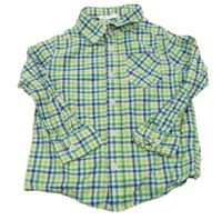 Zeleno-modrá kostičkovaná košile H&M
