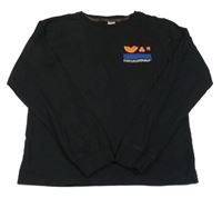 Černé pyžamové triko s nápisem 