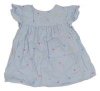 Bílo-modrá pruhovaná tunika s obrázky Yigga