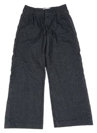 Tmavomodré melírované vlněné kalhoty Zara