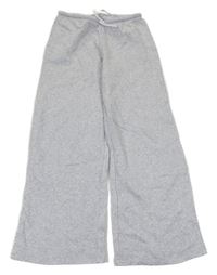 Šedé melírované široké tepláky H&M