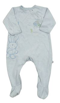 Světlemodrý sametový overal s králíčkem Mothercare