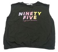 Antracitový top s nápisy H&M