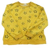 Žlutá sametová mikina s hvězdami H&M