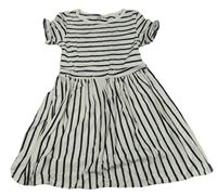 Bílo-tmavomodré pruhované šaty H&M