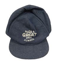 Modrá riflová kšiltovka s nápisem H&M