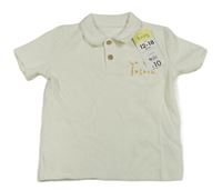 Bílé žebrované polo tričko s límečkem Matalan