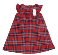 Červeno-tmavomodré kostkované šaty H&M