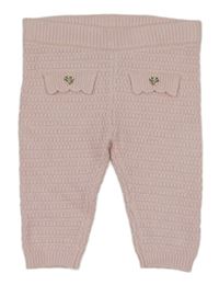 Světlerůžové vzorované pletené tepláky s gombíky River Island