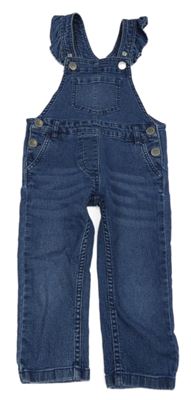 Tmavomodré laclové rifle s volánky Pocopiano