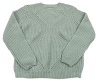Světlezelený žinylkový svetr F&F
