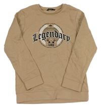 Béžová mikina s nápisy a ovladačem George