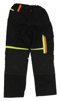 Černo-neonové outdoorové kalhoty s kapsami 