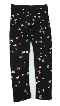 Černé zateplené legíny s motýlky H&M