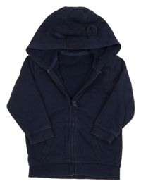 Tmavomodrá propínací mikina s kapucí George