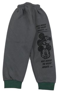 Antracitové zateplené tepláky s Mickeym 