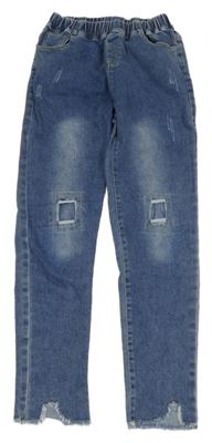 Modré rifle s prošoupáním 