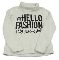 Bílá fleecová mikina s nápisem a límečkem C&A