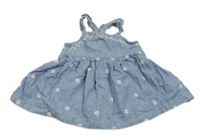 Modro-bílé pruhované květované šaty Matalan