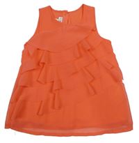 Korálový šifonový top s volánky LC Waikiki