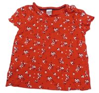 Červené květované tričko C&A