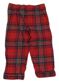 Červeno-zelené kostkované pyžamové kalhoty M&S
