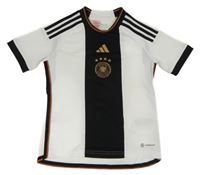 Bílo-černo-zlaté sportovní tričko s logem Adidas