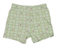 Světlezeleno-bílé kostkované kraťasy s ovocem Primark