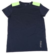 Tmavomodro-neonově zelené sportovní tričko Yigga