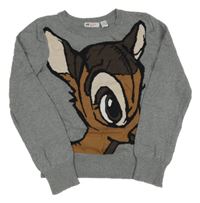 Šedý svetr s Bambim H&M