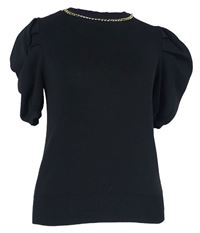Dámské černé pletené tričko s řetízkem Primark 