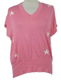 Dámská růžová hvězdičkovaná svetrová vesta F&F