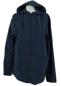 Nové - Pánská tmavomodrá fleecová propínací mikina s kapucí 