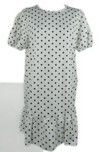 Dámské bílé puntíkované šaty 