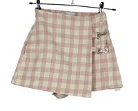 Dámská bílo-růžová kostkovaná skort sukně Bershka 