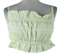 Nové - Dámský světlezeleno-bílý kostkovaný crop top H&M