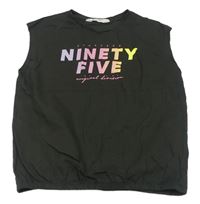 Černý crop top s nápisem H&M
