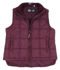 Vínová šusťáková zateplená vesta C&A