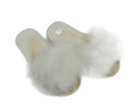 Bílé kožešinové pantofle vel.35
