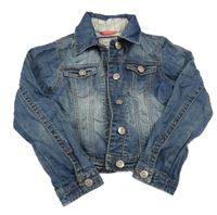 Modrá riflová crop bunda Next