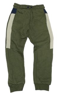 Khaki-modro-bílé tepláky George