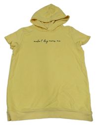 Žlutá tepláková vesta s nápisem a kapucí C&A