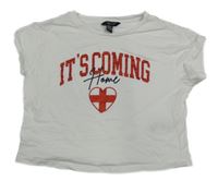 Bílé crop tričko s potiskem New Look